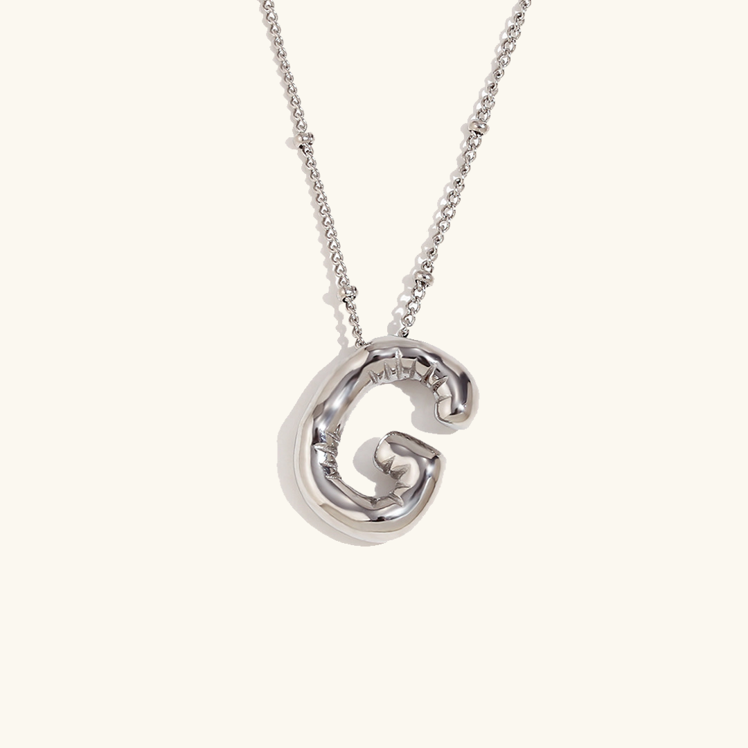 Balloon Gold Initial Necklace - Diana