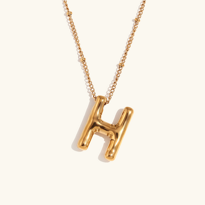 Balloon Gold Initial Necklace - Diana