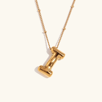 Balloon Gold Initial Necklace - Diana