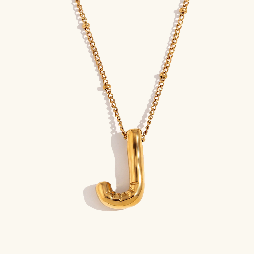 Balloon Gold Initial Necklace - Diana