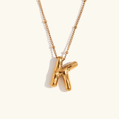 Balloon Gold Initial Necklace - Diana