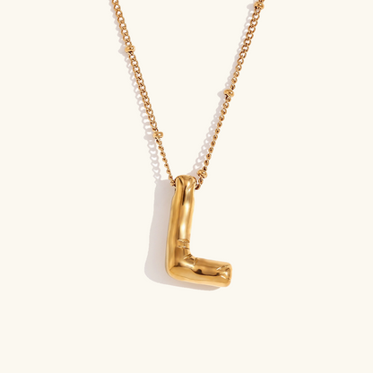 Balloon Gold Initial Necklace - Diana