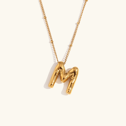 Balloon Gold Initial Necklace - Diana