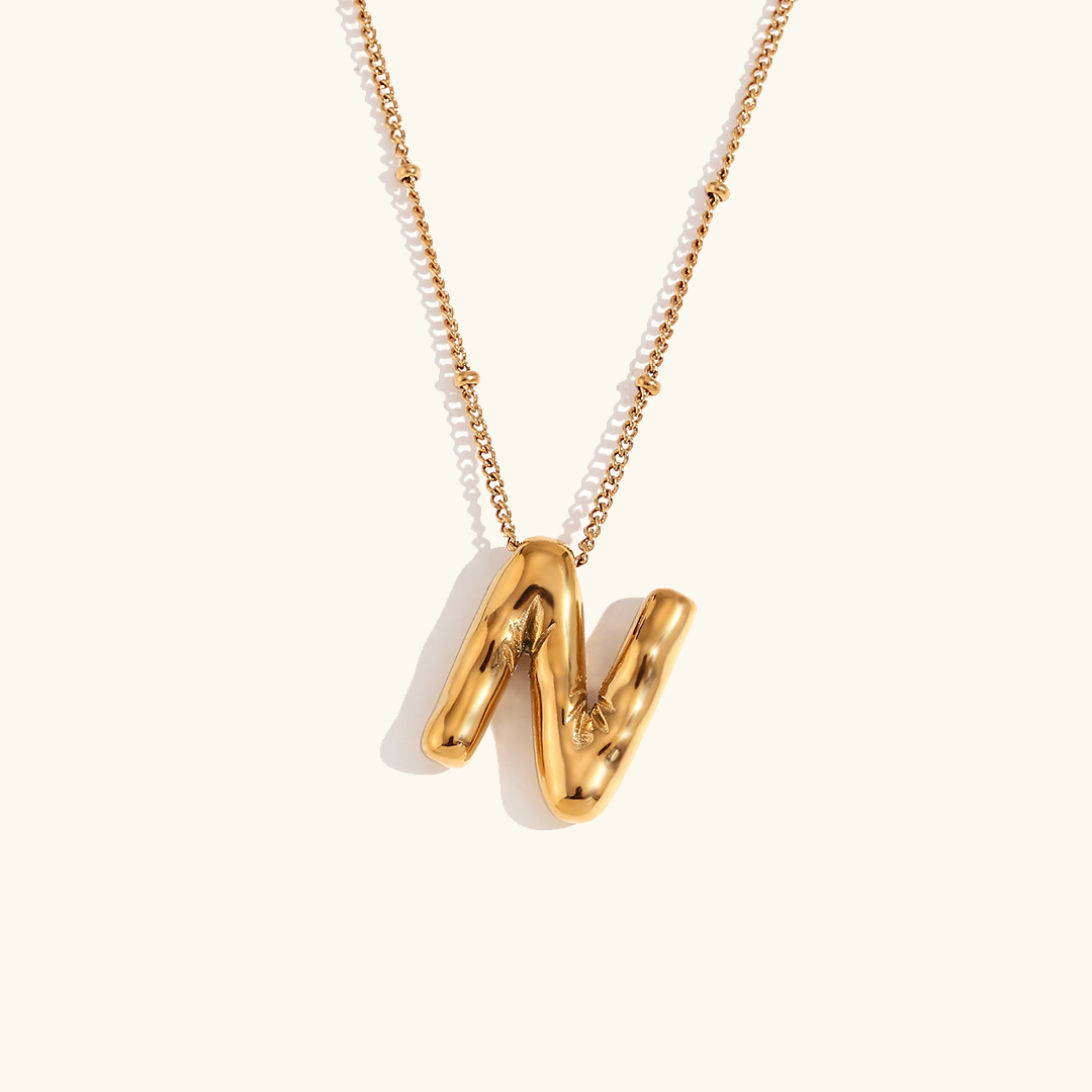 Balloon Gold Initial Necklace - Diana