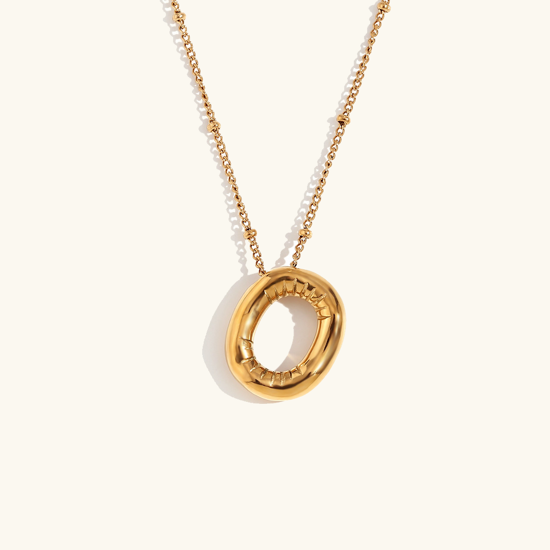 Balloon Gold Initial Necklace - Diana