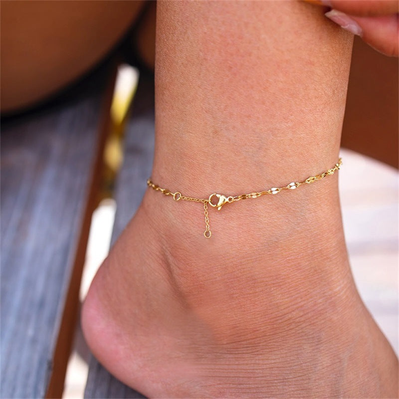 Gold Chain Anklet - Faith