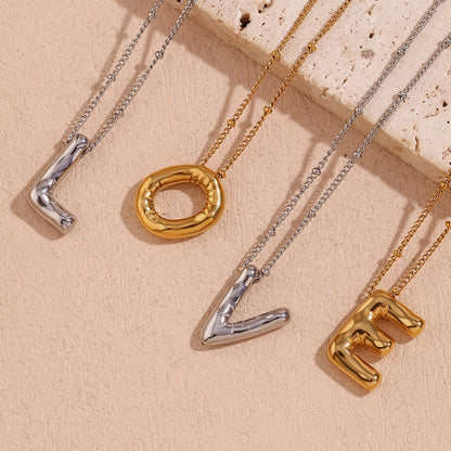 Balloon Gold Initial Necklace - Diana