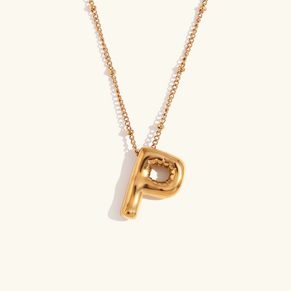 Balloon Gold Initial Necklace - Diana