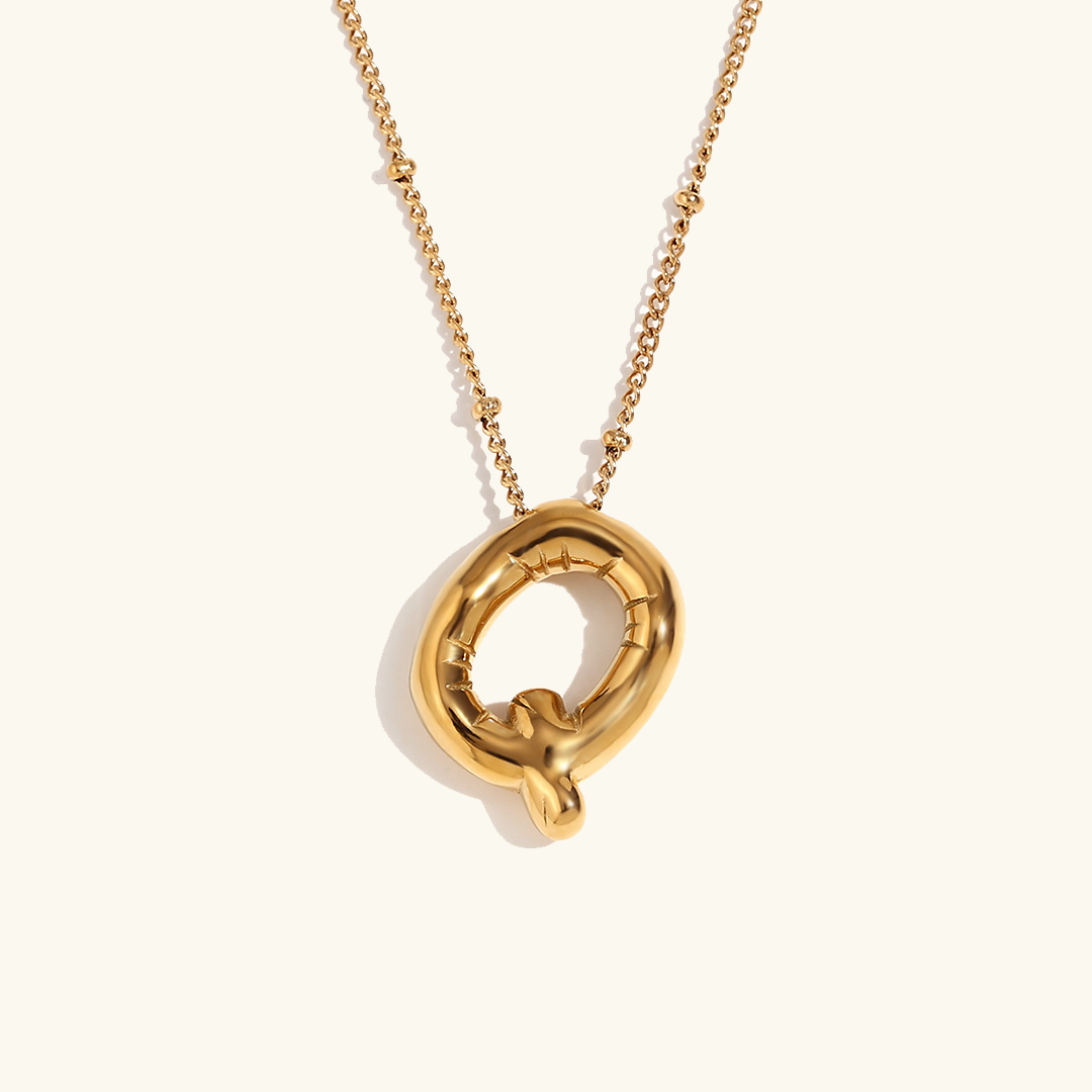 Balloon Gold Initial Necklace - Diana