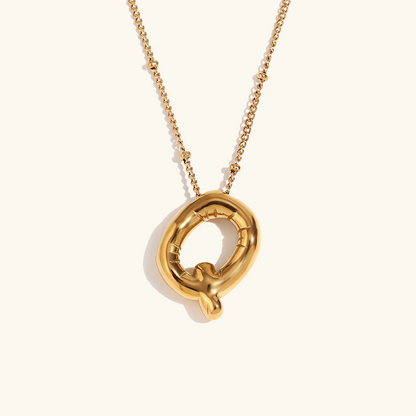 Balloon Gold Initial Necklace - Diana