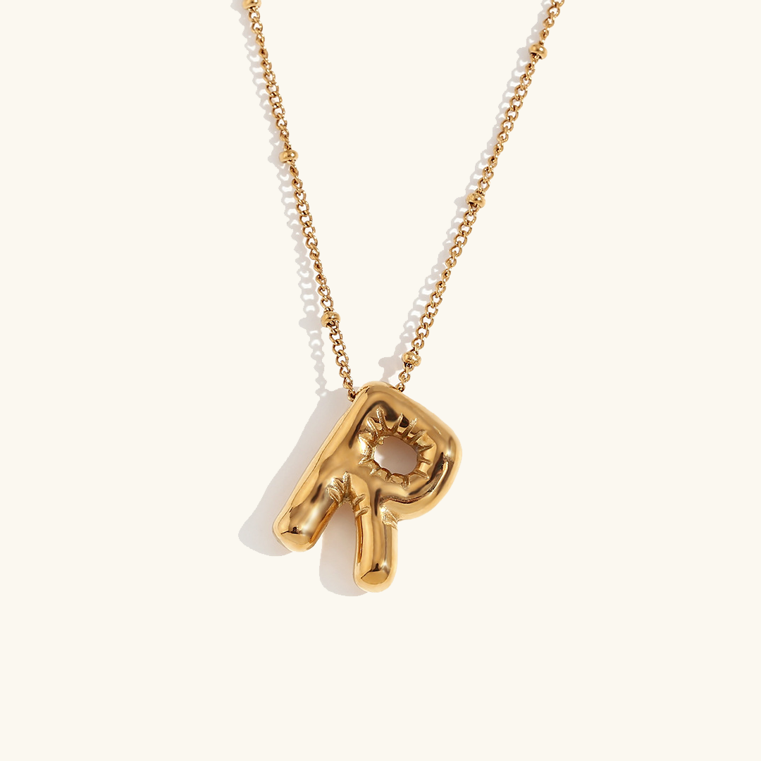 Balloon Gold Initial Necklace - Diana