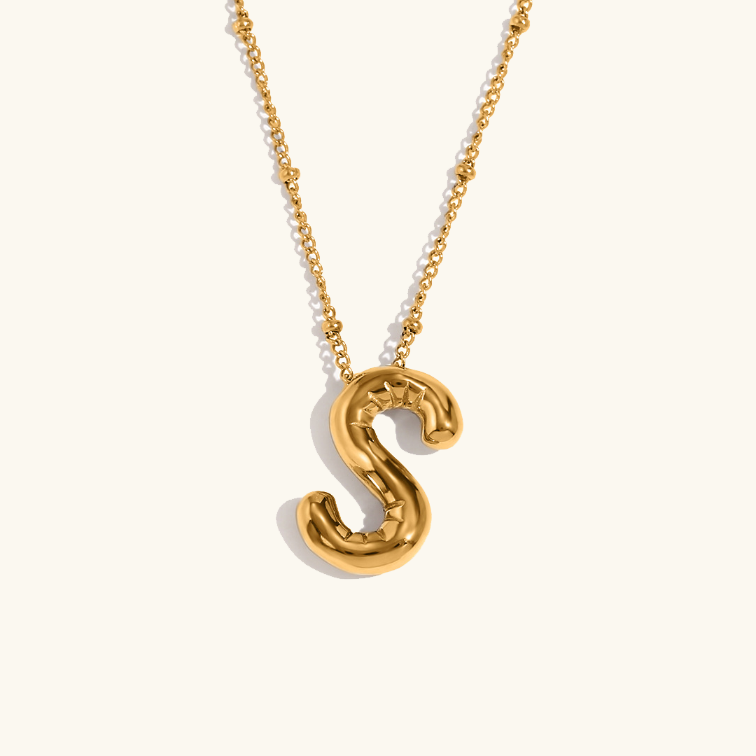 Balloon Gold Initial Necklace - Diana