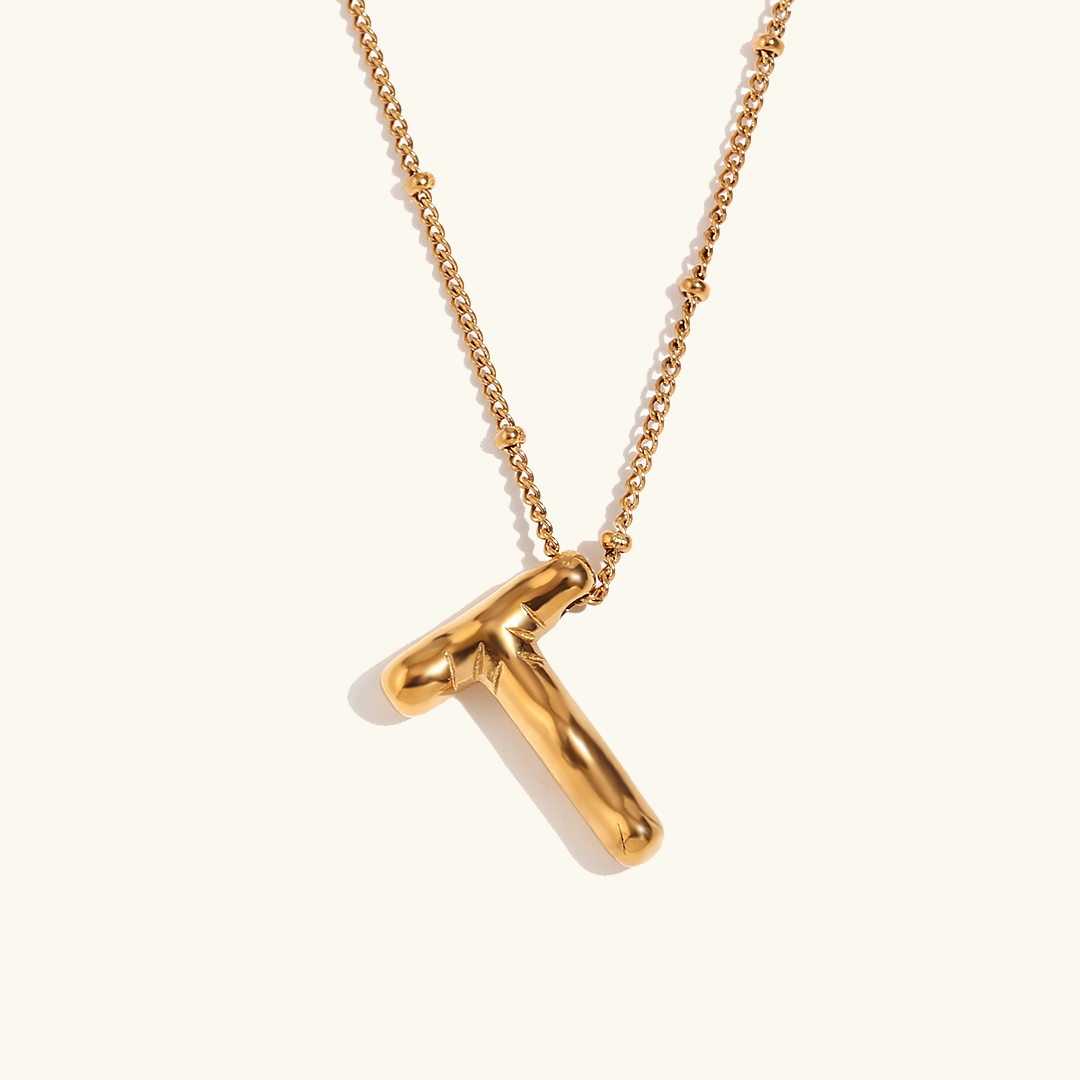 Balloon Gold Initial Necklace - Diana