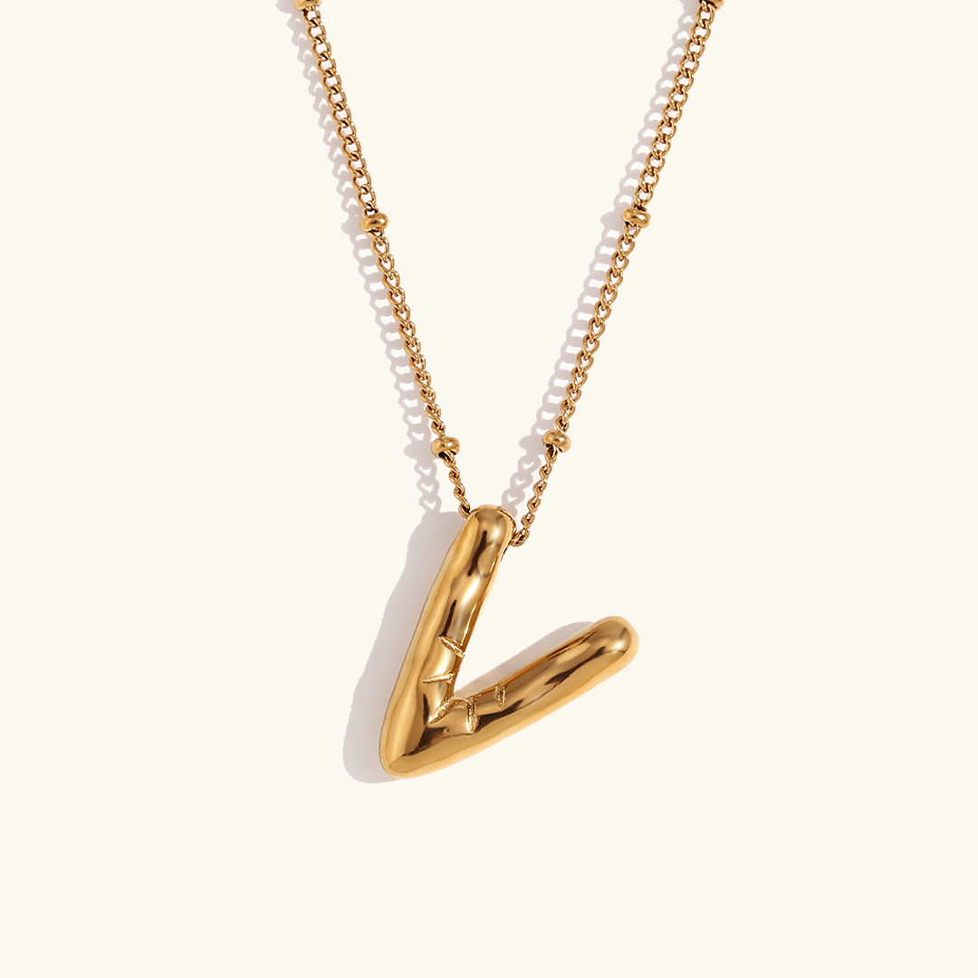 Balloon Gold Initial Necklace - Diana