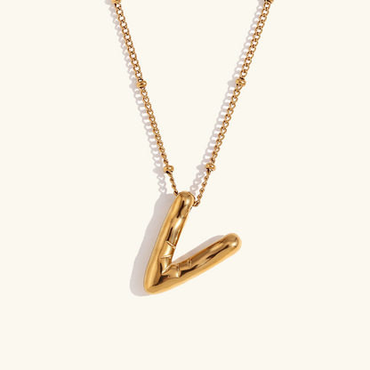 Balloon Gold Initial Necklace - Diana