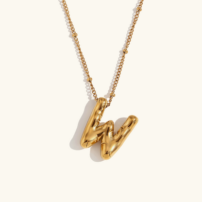 Balloon Gold Initial Necklace - Diana