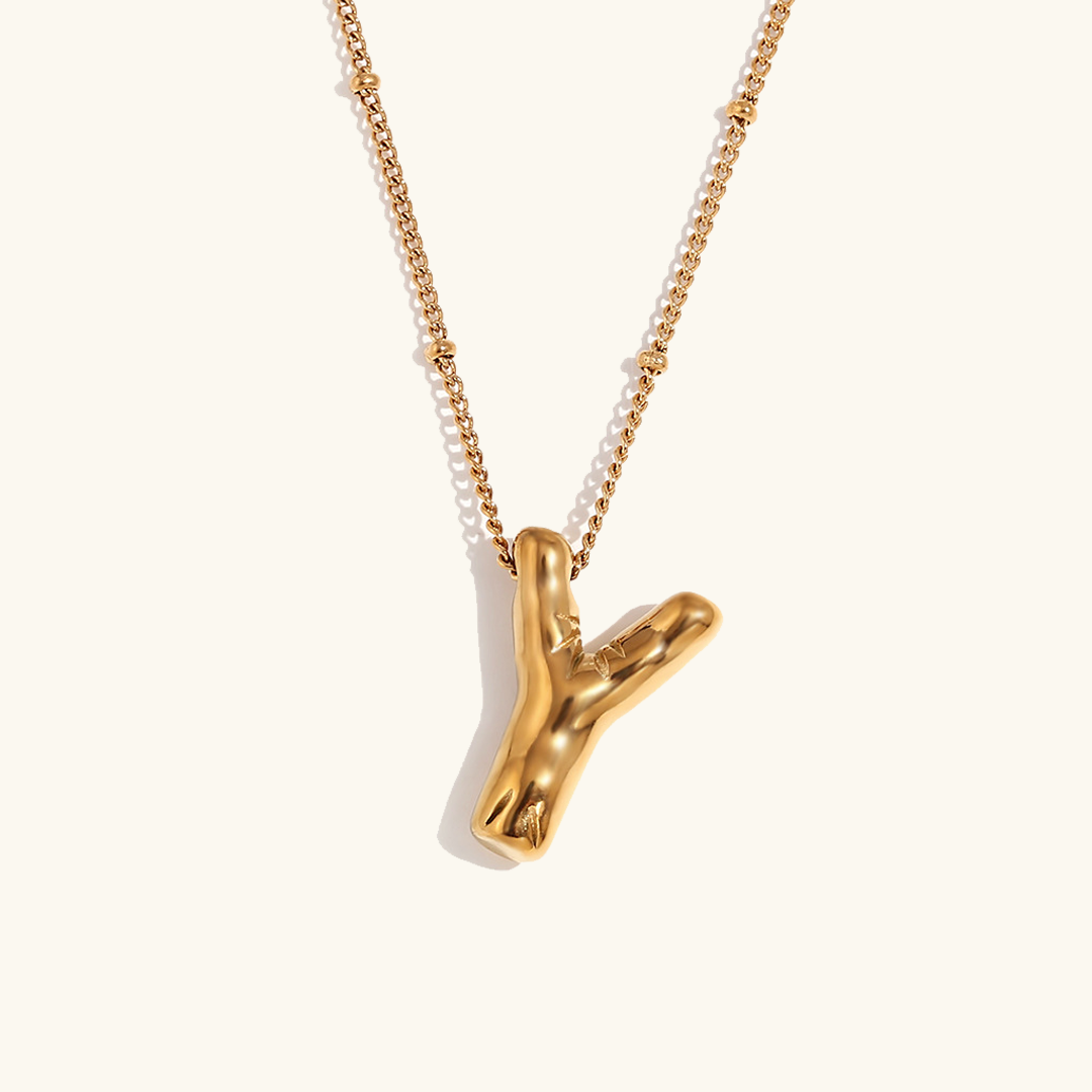 Balloon Gold Initial Necklace - Diana