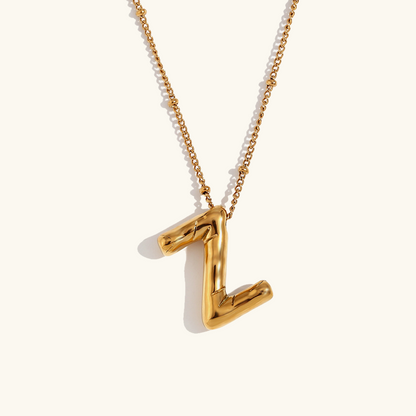 Balloon Gold Initial Necklace - Diana