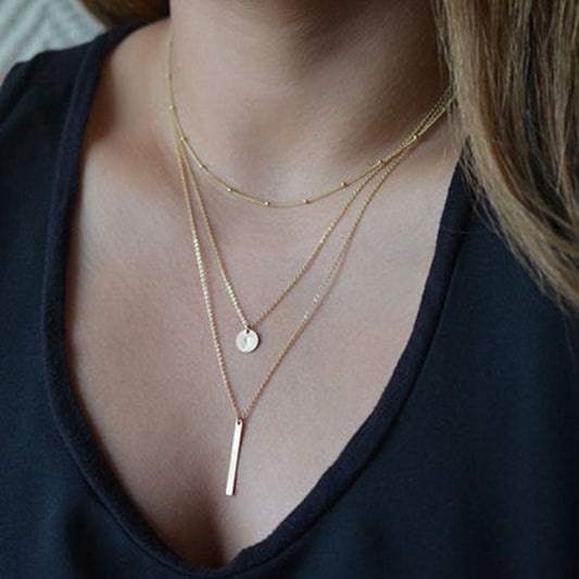 Three-Piece Necklace in Gold - Sabrina